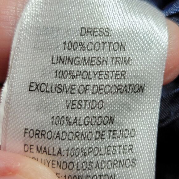 Youngland Baby Navy Yellow & White Sleeveless Daisy Dress - Size 12M - Picture 9 of 9